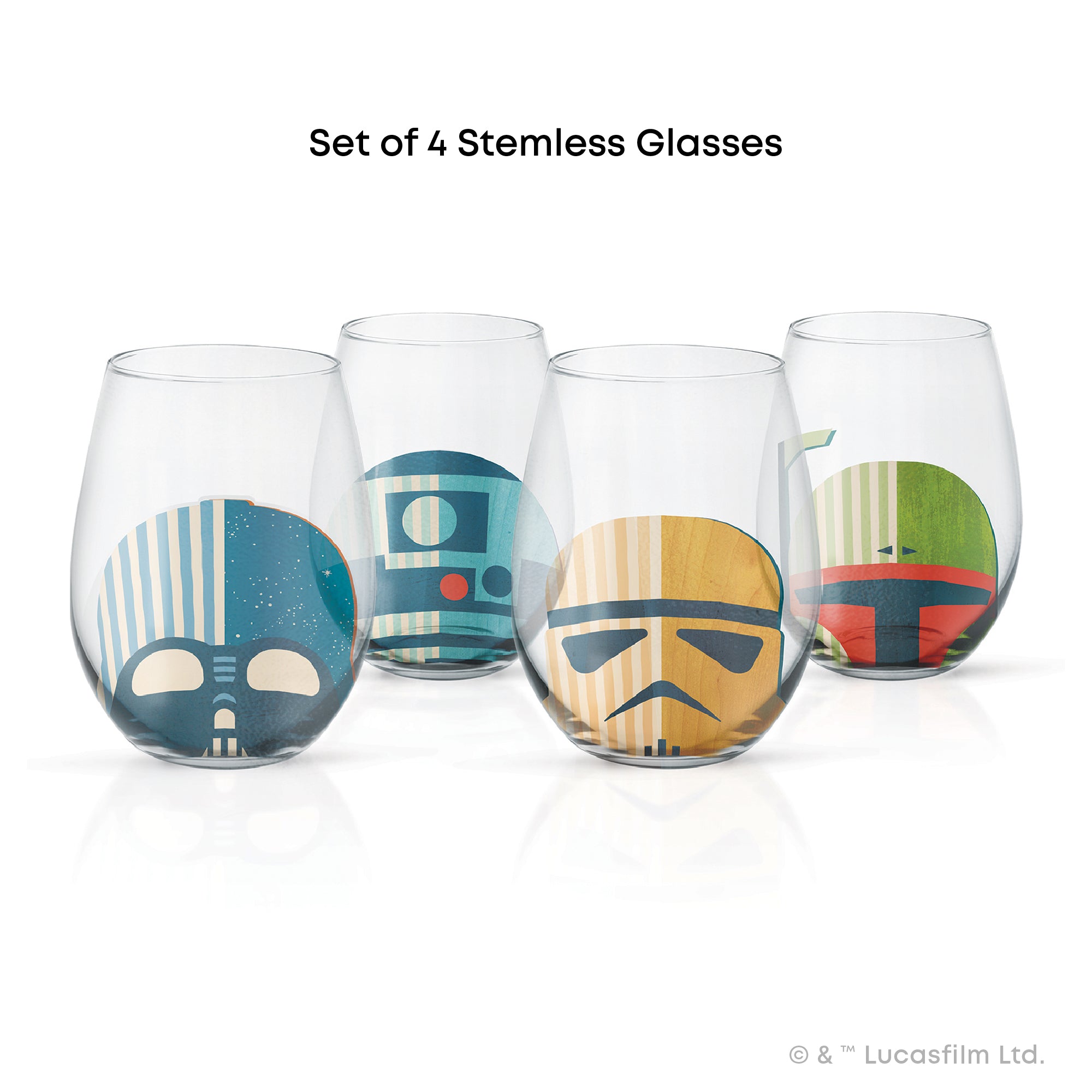 JoyJolt Helmet Hues verre 56 cl lot de 4 Star Wars