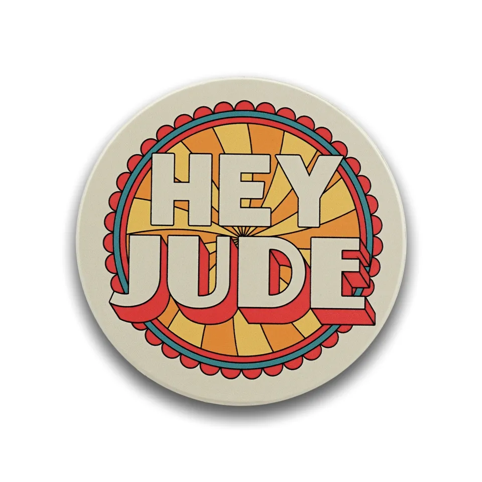 The Beatles Hey Jude dessous de verre céramique jaune