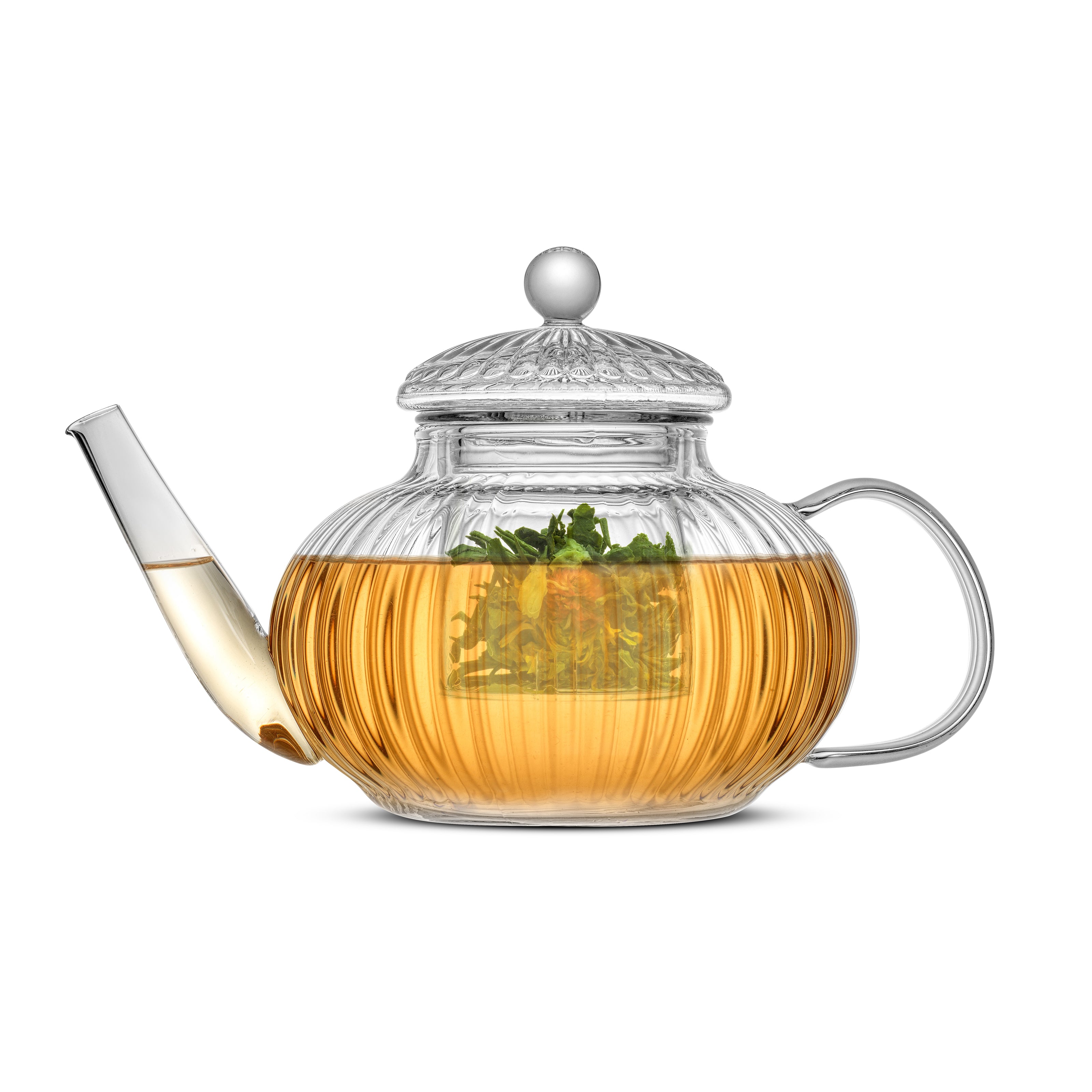 JoyJolt service à thé théière + 2 mugs 13.5 oz verre