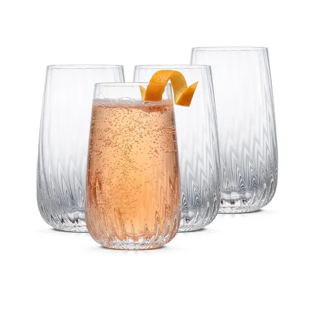 JoyJolt Flow Optic Swirl verres highball 4 x 56 cl striés