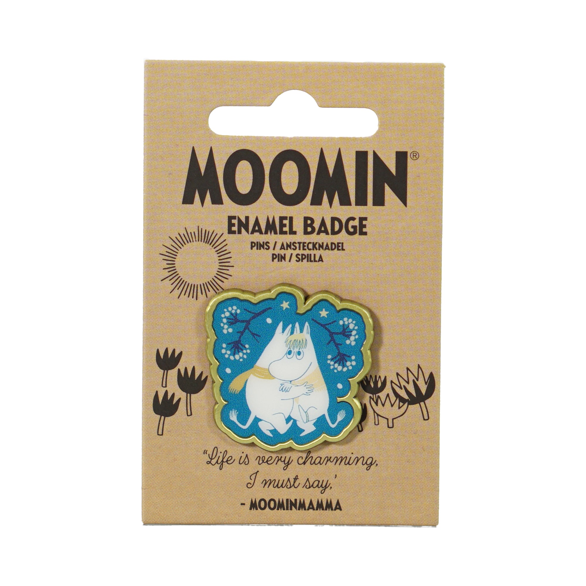 Moomin First Snow Hug pin's émail bleu 3cm