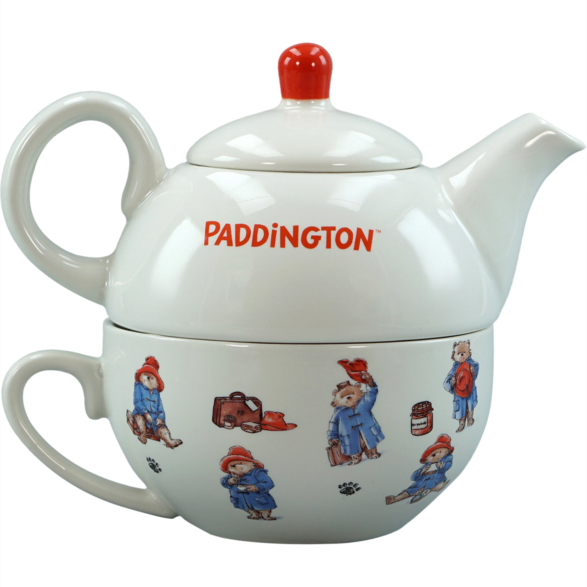 Paddington Tea For One service thé céramique blanc coffret