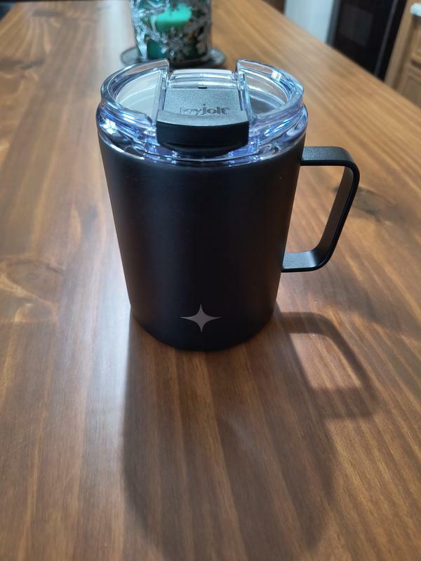 JoyJolt mug isotherme inox 38 cl poignée couvercle voyage