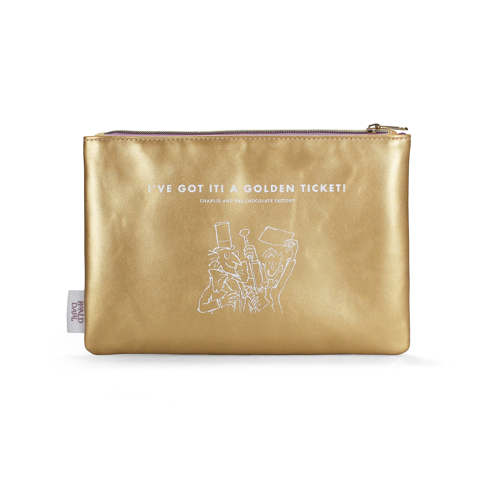 Roald Dahl trousse pochette Charlie Ticket d'Or 16x24