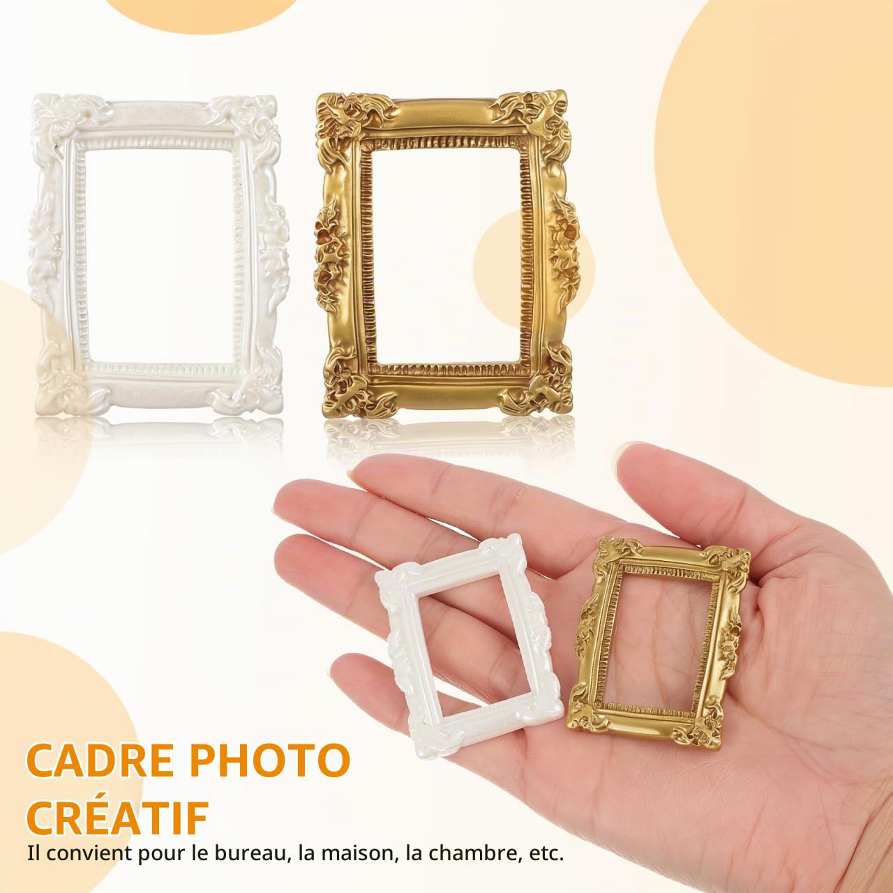 Alipis mini cadre photo résine lot 10 rétro doré