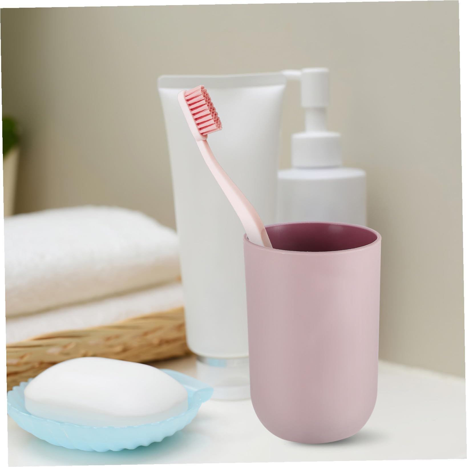 Alipis gobelets brosse à dents plastique x4 couleurs