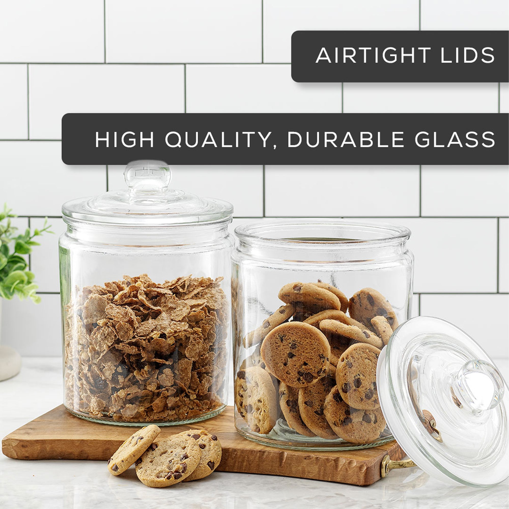 JoyJolt bocaux verre hermétiques cookies 2x2 l ronds
