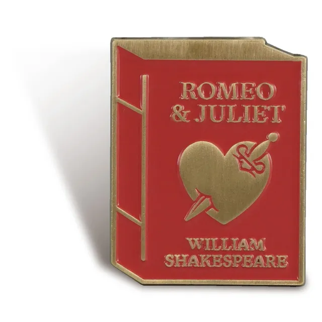 HMB Shakespeare Romeo & Juliet pin's émail rouge 3,8 cm