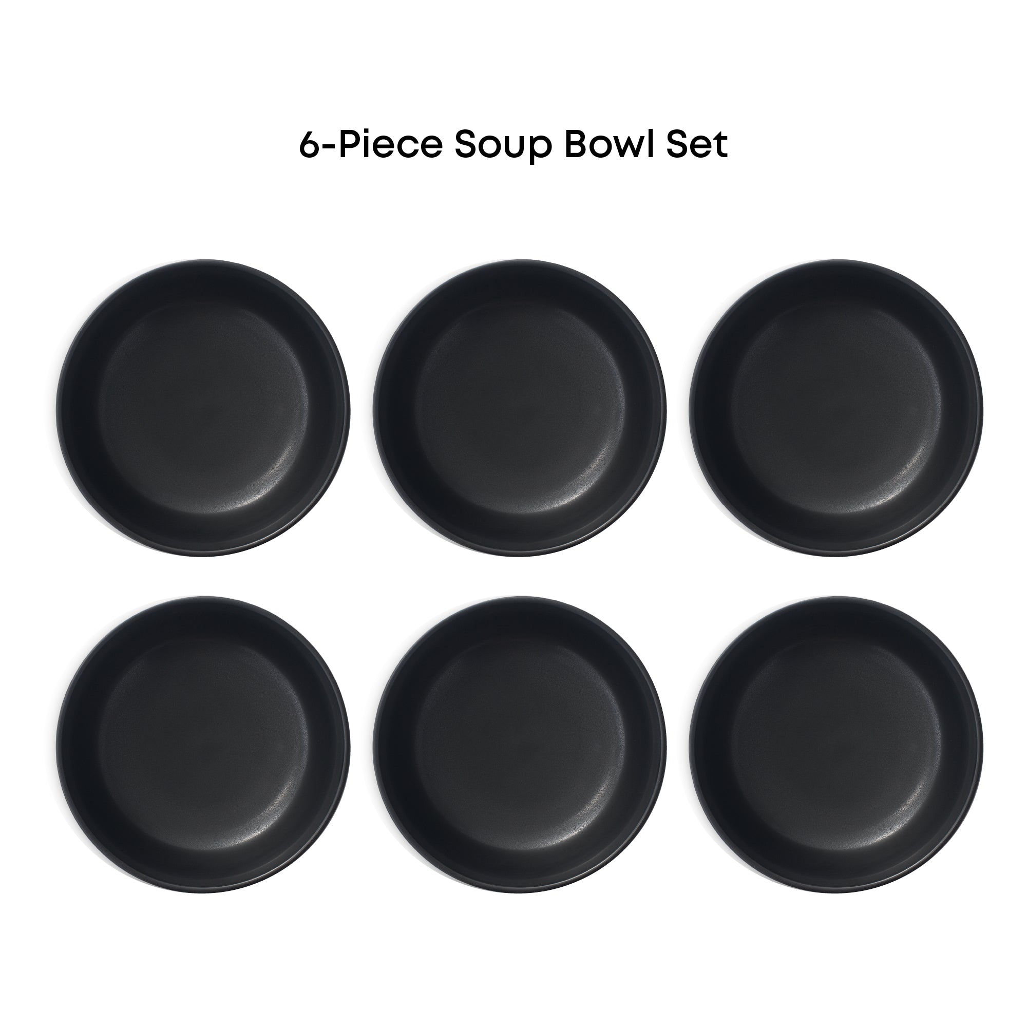 JoyJolt Mesa bols à soupe grès lot de 6 mat 68 cl