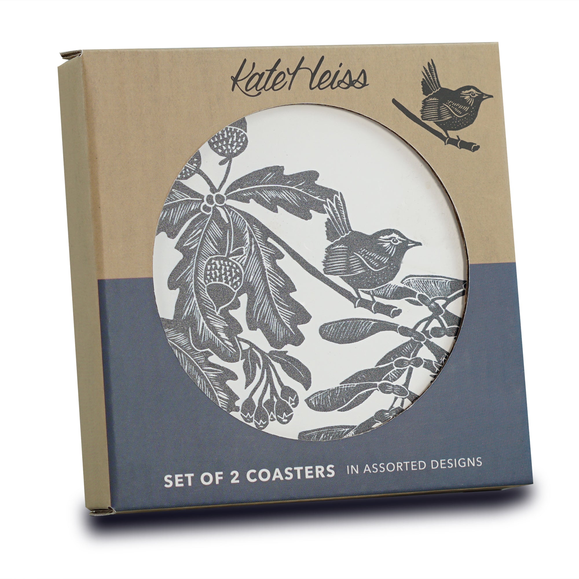 HMB Kate Heiss Woodland Navy dessous de verre lot 2