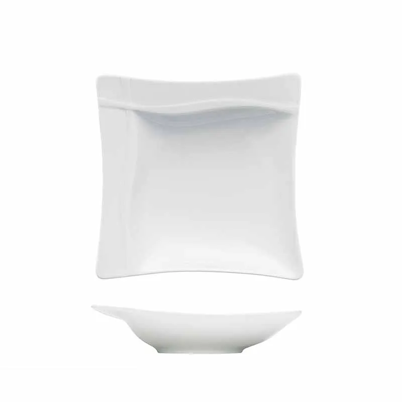 Artis Embossed Rim assiette carrée creuse