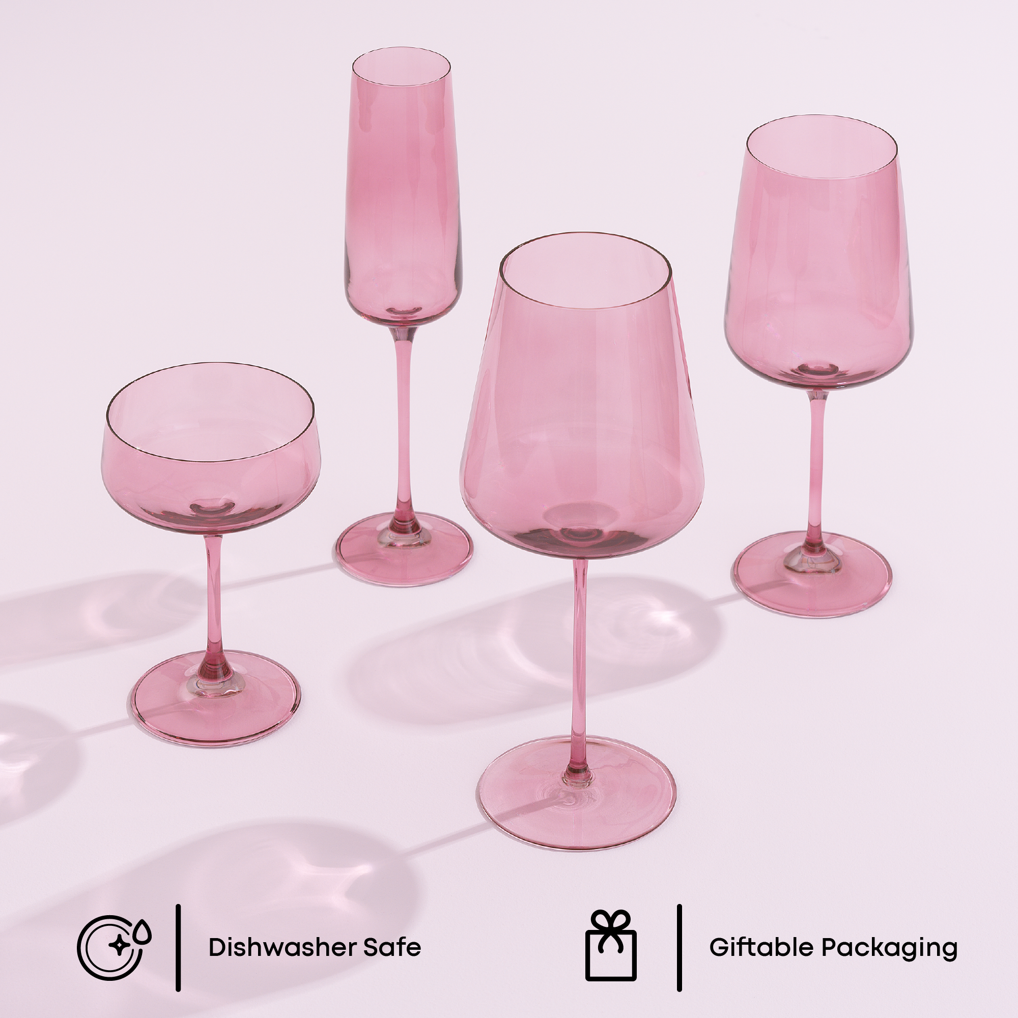 JoyJolt Sidney Blush verres vin champagne 16 pièces