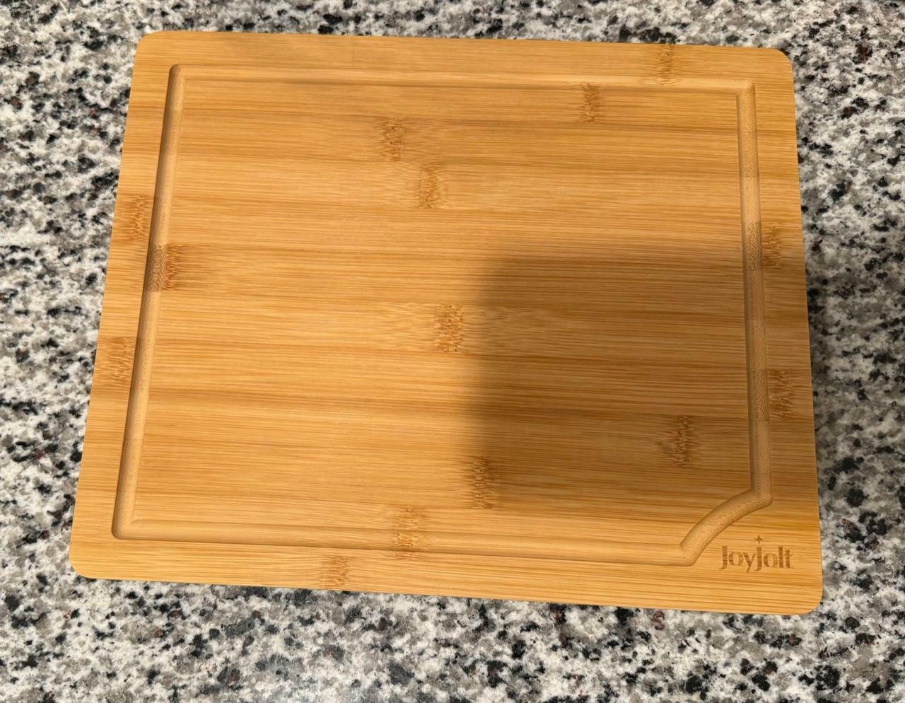 JoyJolt planches à découper bambou lot de 3 rainure jus