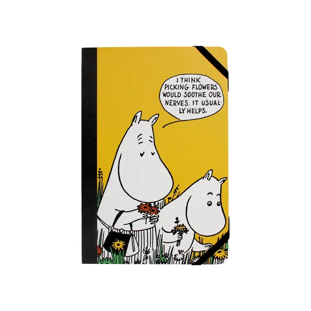 Moomin Picking Flowers carnet souple A5 jaune 192 pages