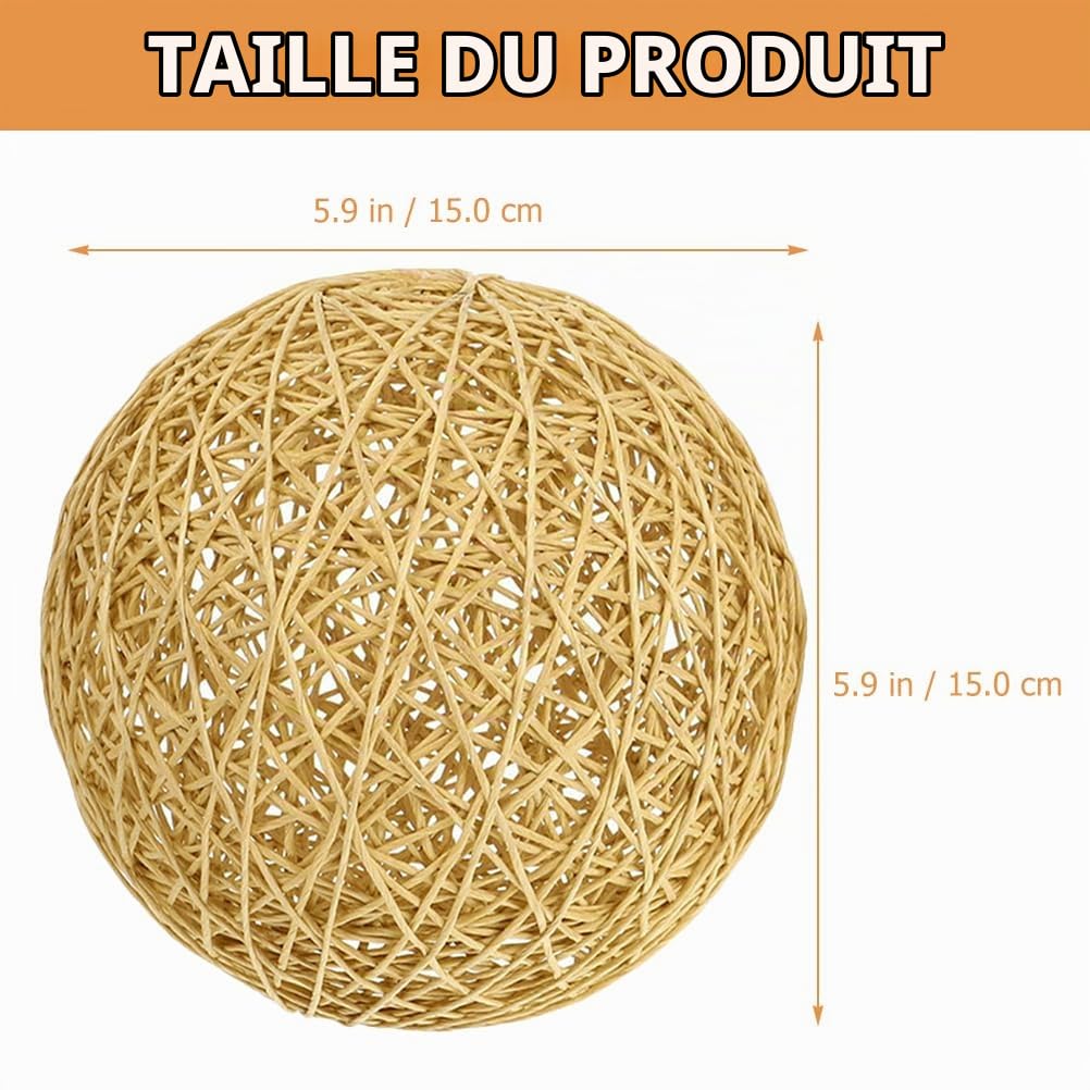 Alipis abat-jour tissé rustique marron clair 13 cm