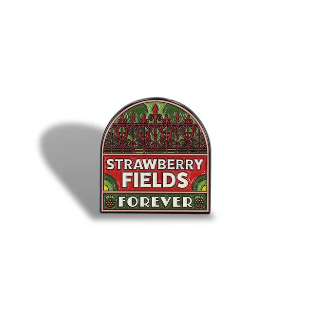 HMB Beatles Strawberry Fields pin's émail rouge