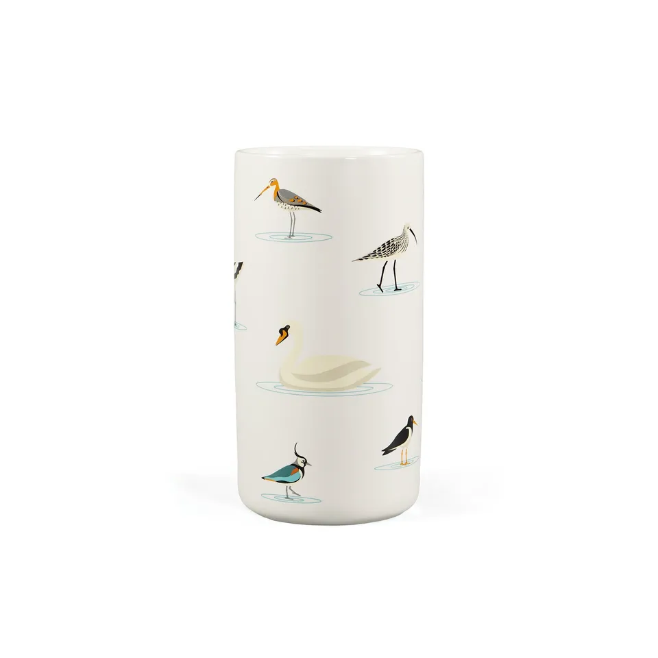 HMB RSPB Water Birds vase céramique blanc 46 cl