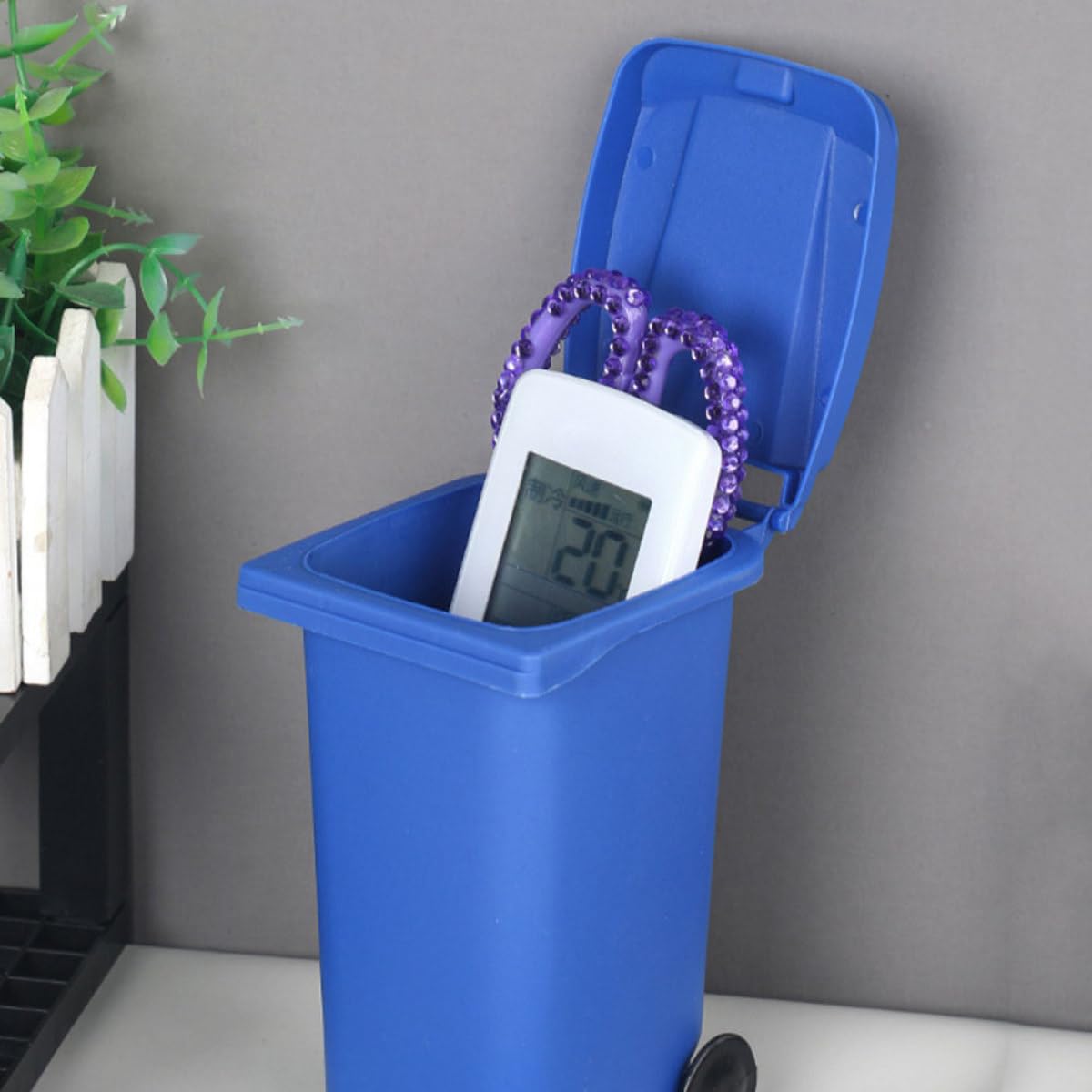 Alipis mini poubelles bureau couvercle plastique lot 3