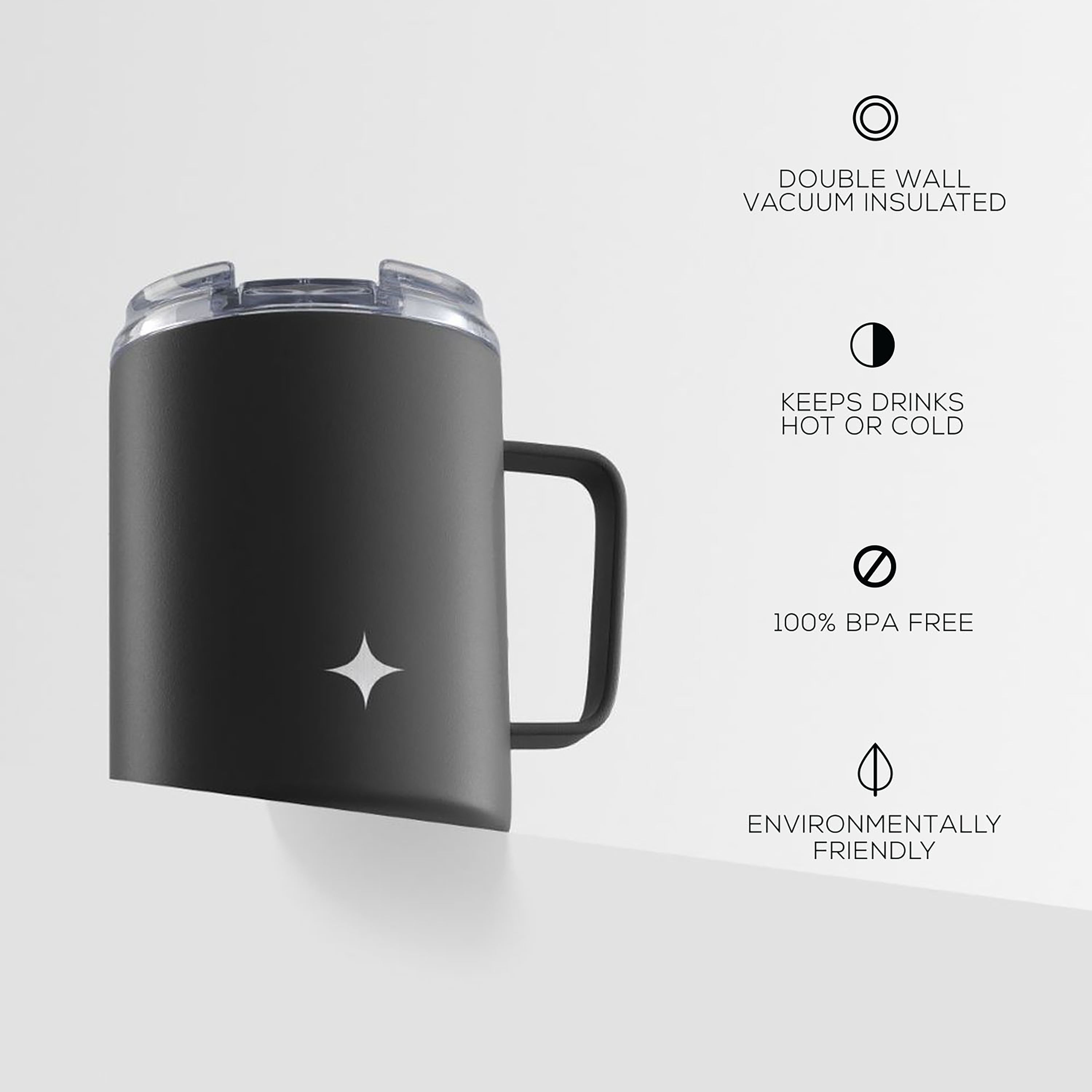 JoyJolt mug isotherme inox 38 cl poignée couvercle voyage