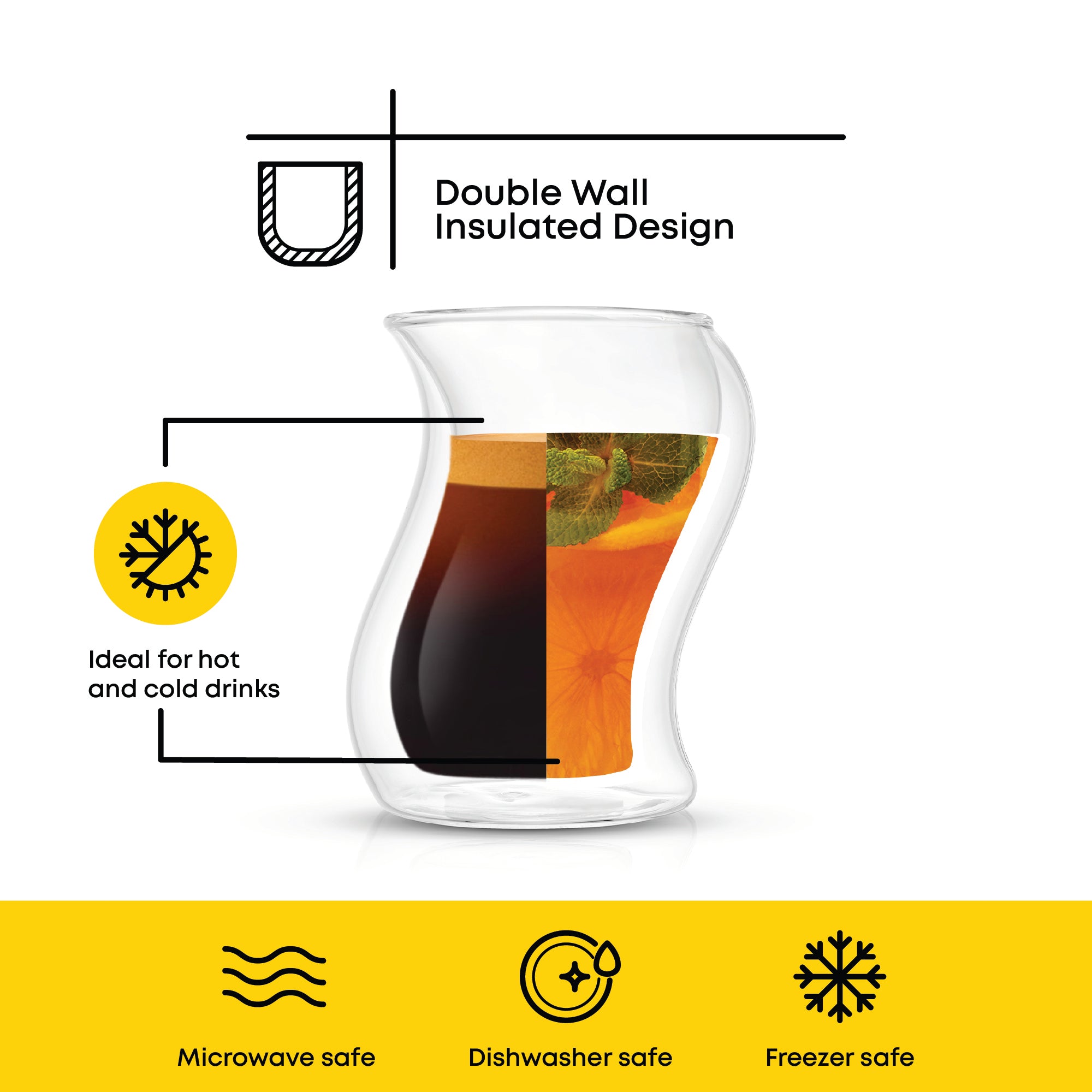 JoyJolt Pivot tasse espresso double paroi lot 2 6 cl