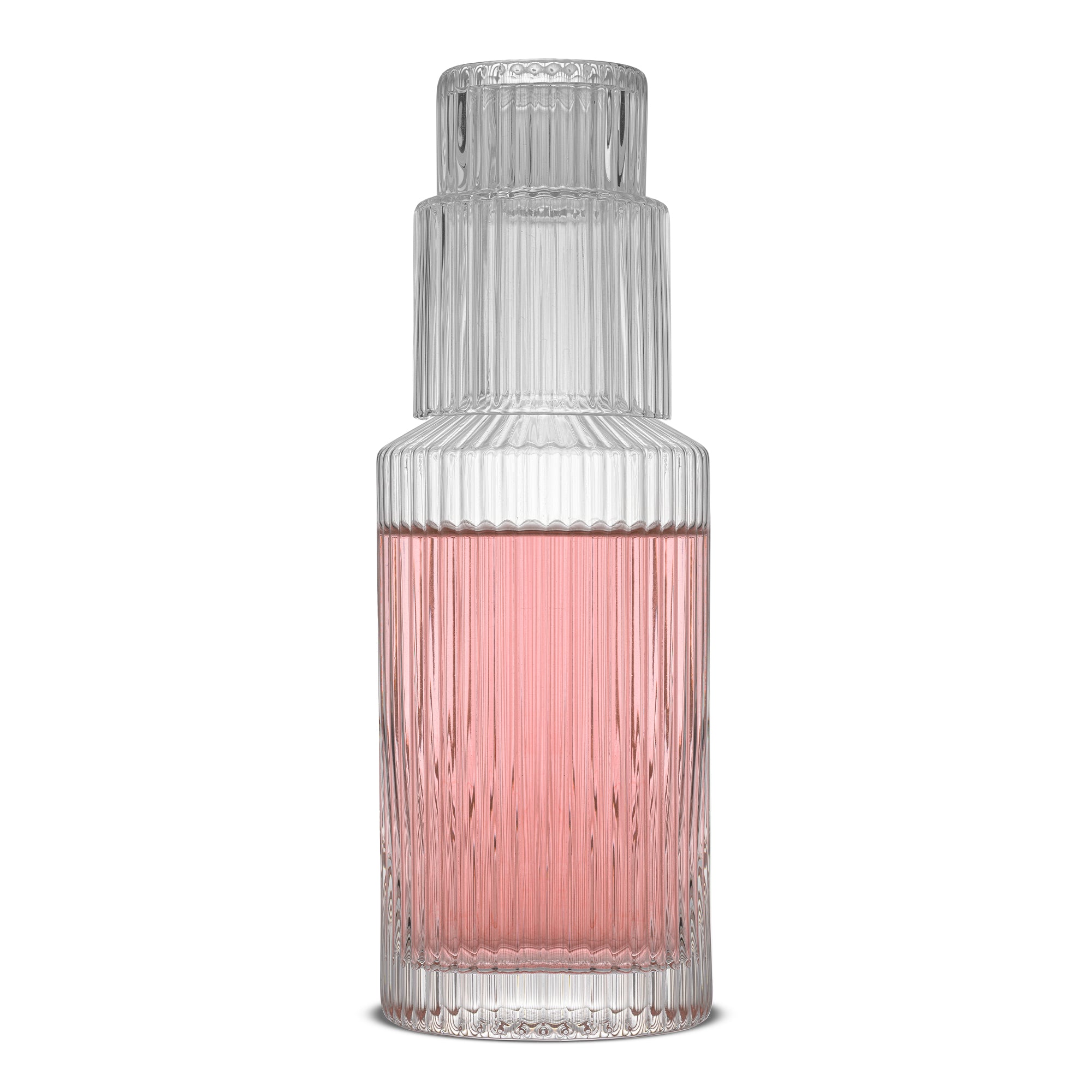 JoyJolt Elle Carafe chevet verre strié 77 cl + 20 cl
