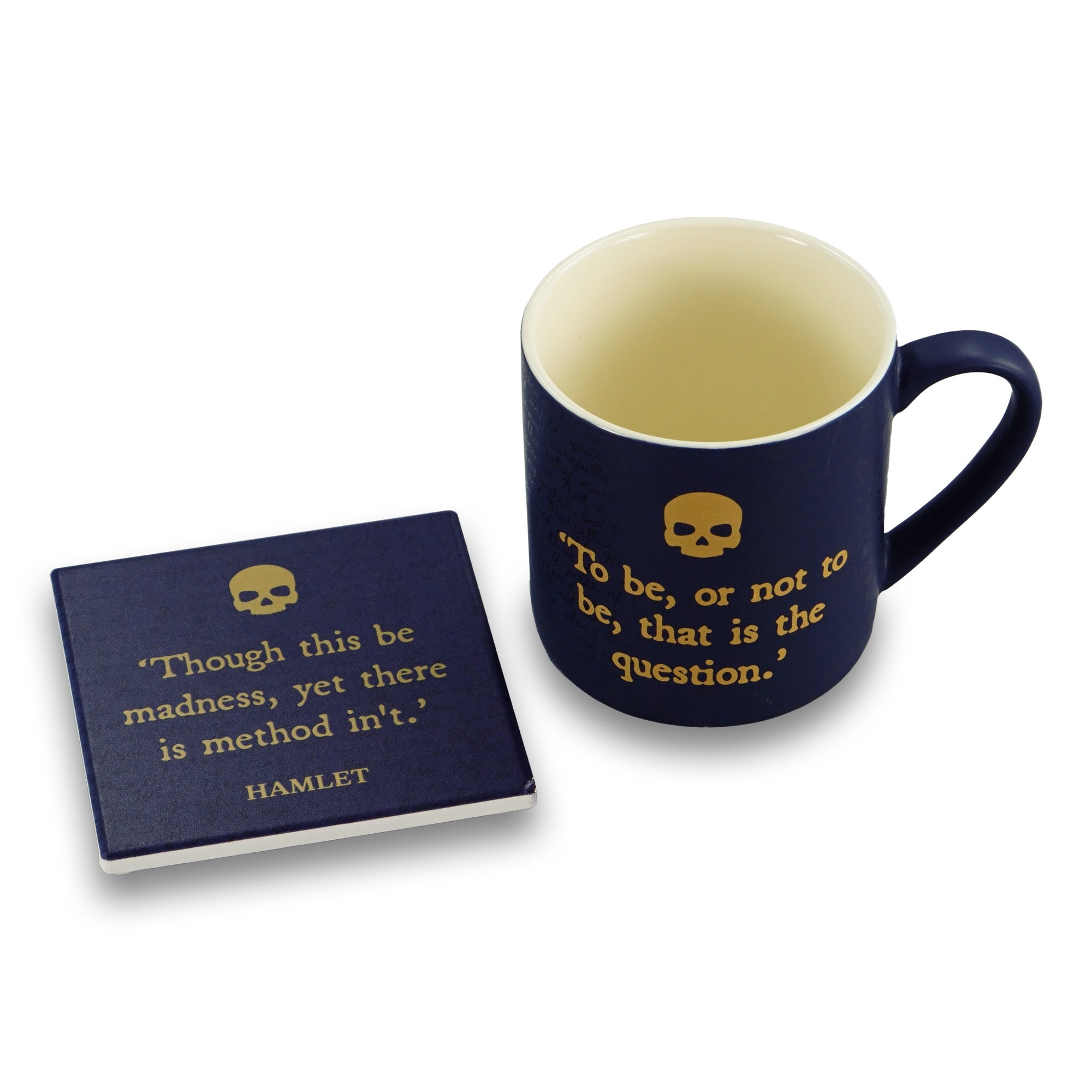 Shakespeare Hamlet dessous de verre céramique bleue