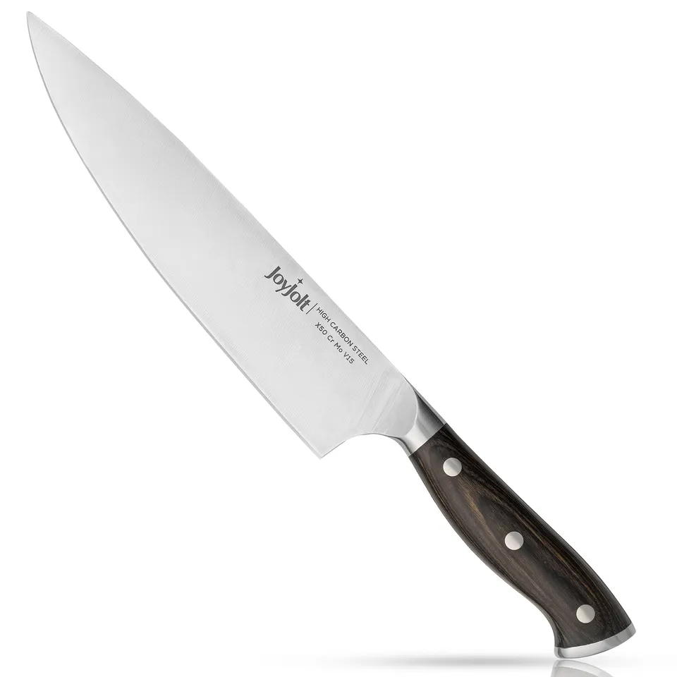 JoyJolt 8 couteau chef cuisine acier 20 cm bois