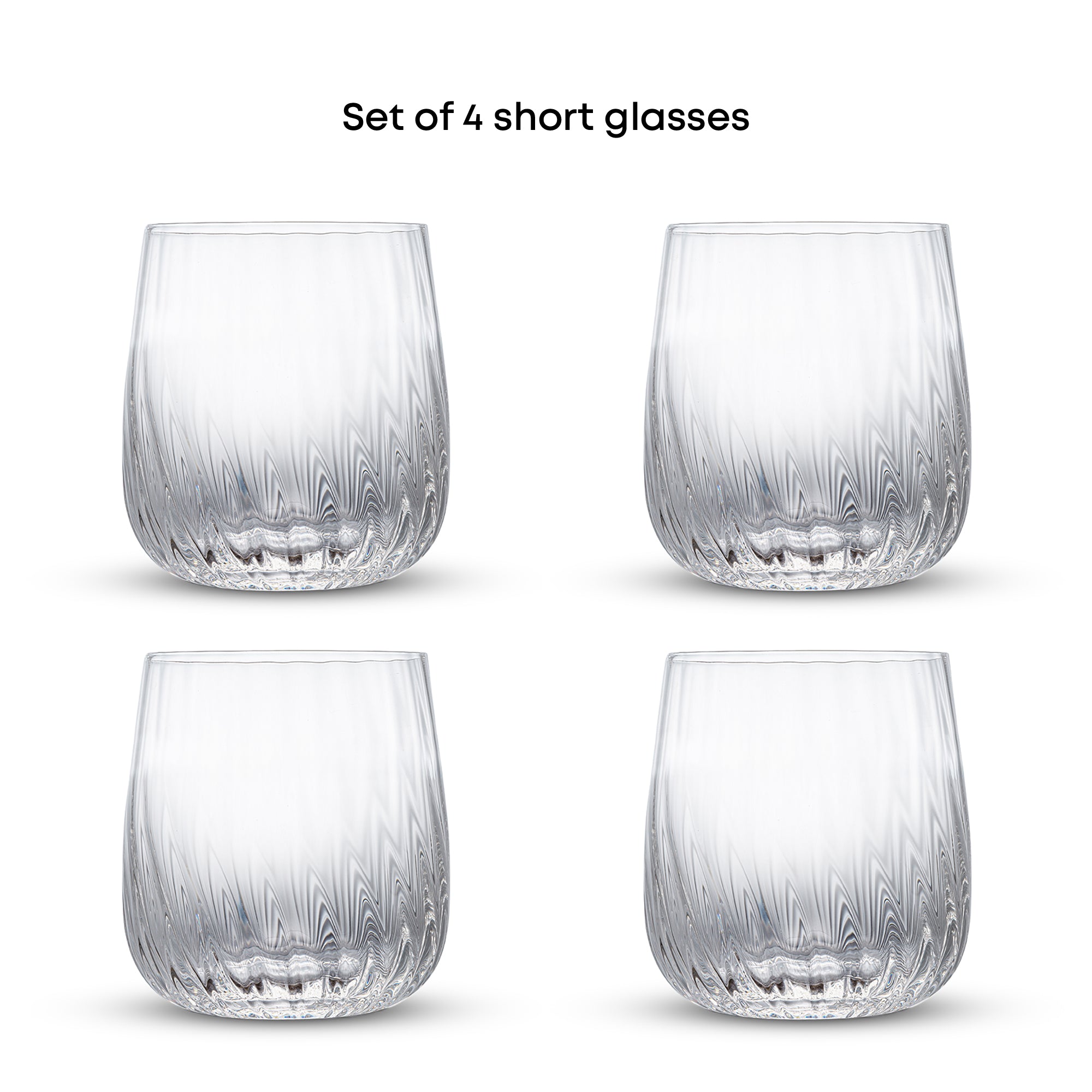 JoyJolt Flow Optic Swirl verres courts 38 cl lot de 4