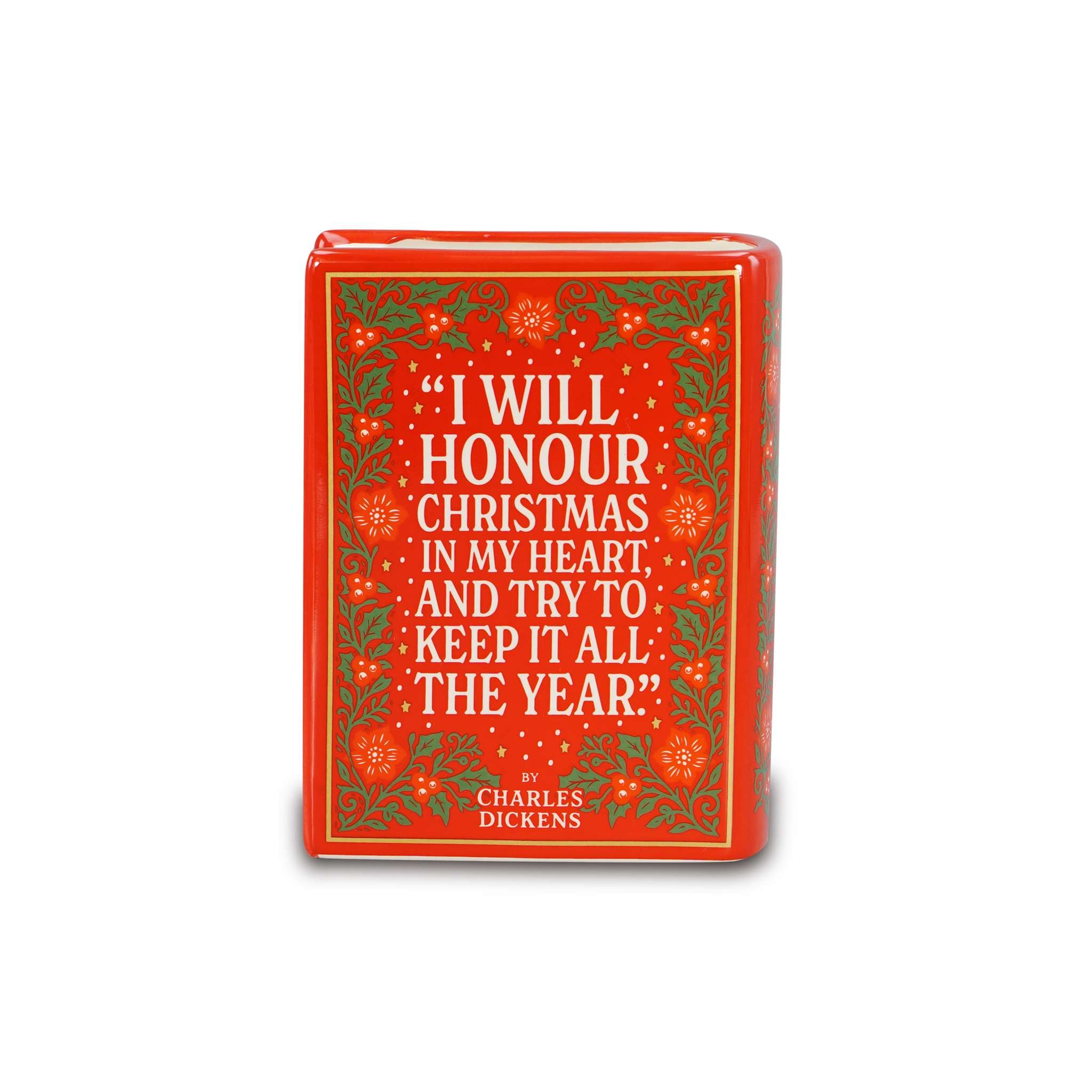 HMB A Christmas Carol pot céramique livre rouge 14 cm