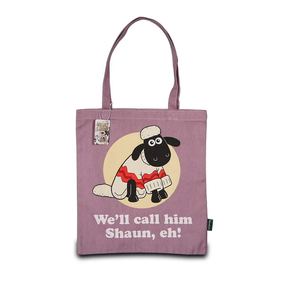 Shaun the Sheep tote bag coton recyclé violet 42 cm