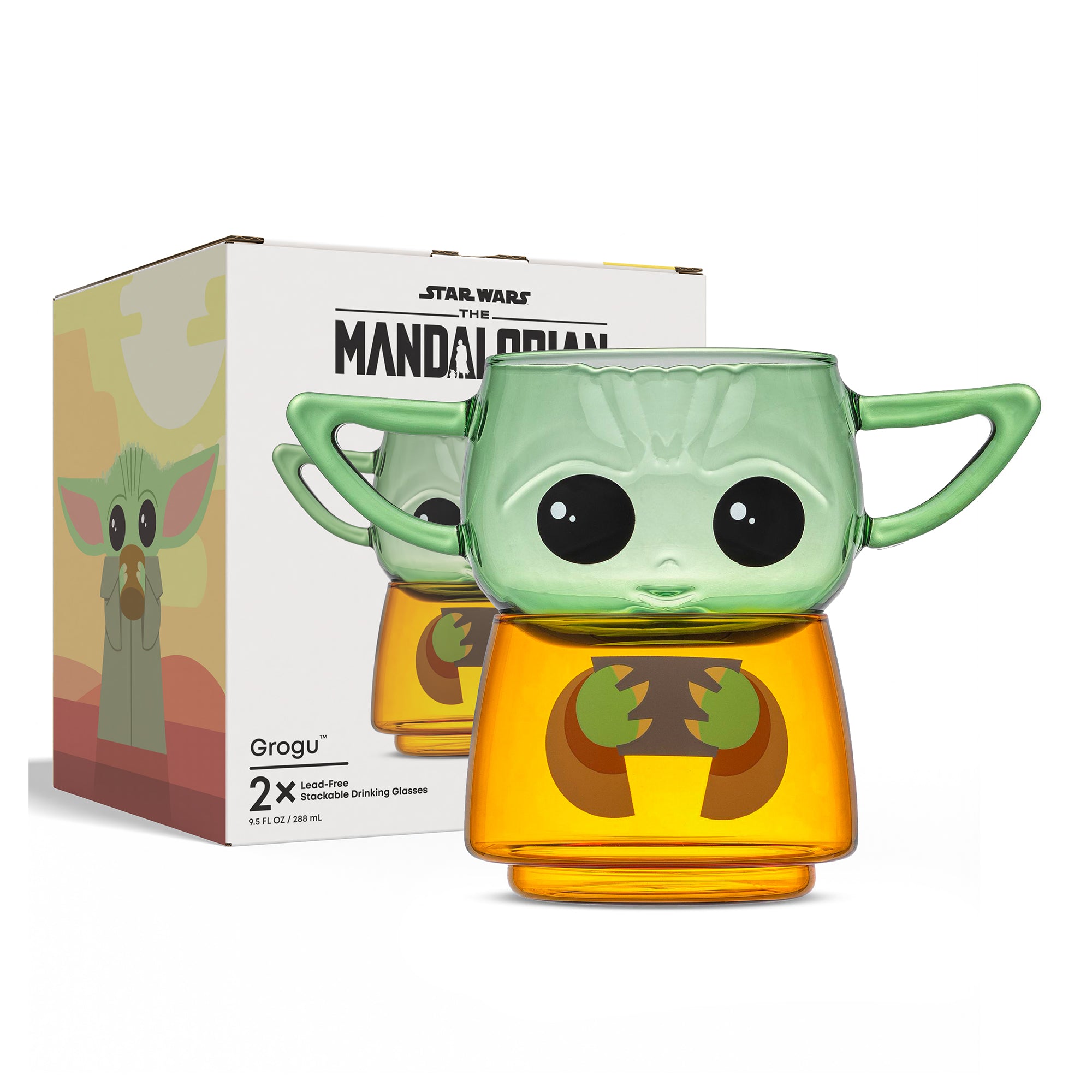JoyJolt Star Wars Stackable Grogu verres lot de 2 28 cl
