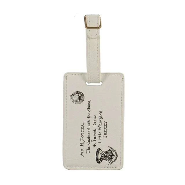 Harry Potter Letters étiquette bagage similicuir blanche