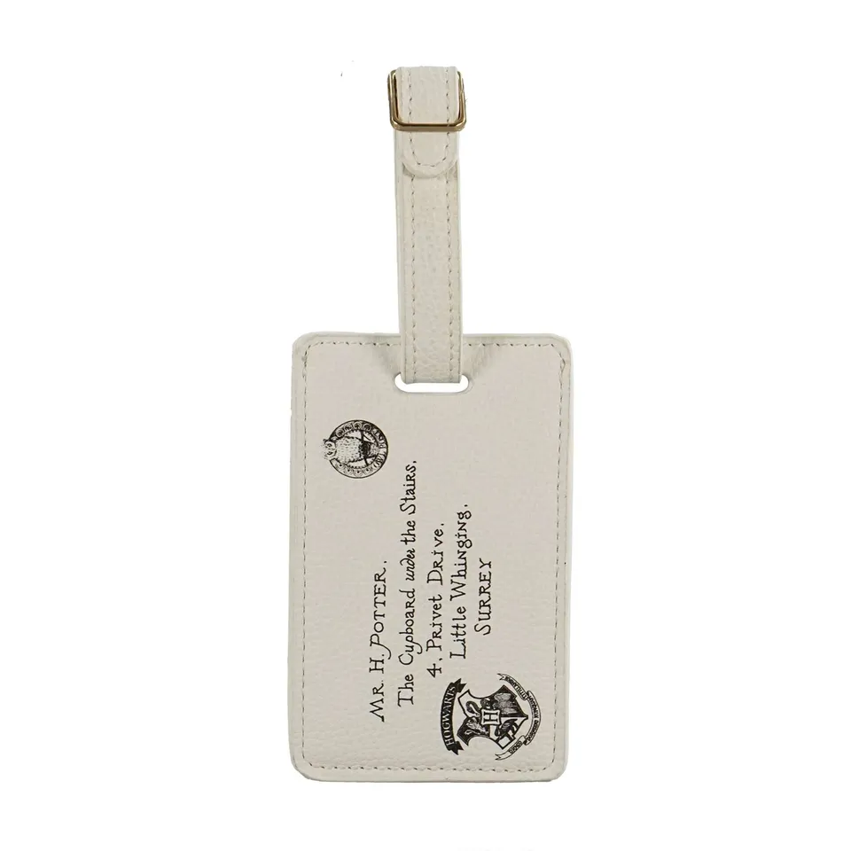 Harry Potter Letters étiquette bagage similicuir blanche