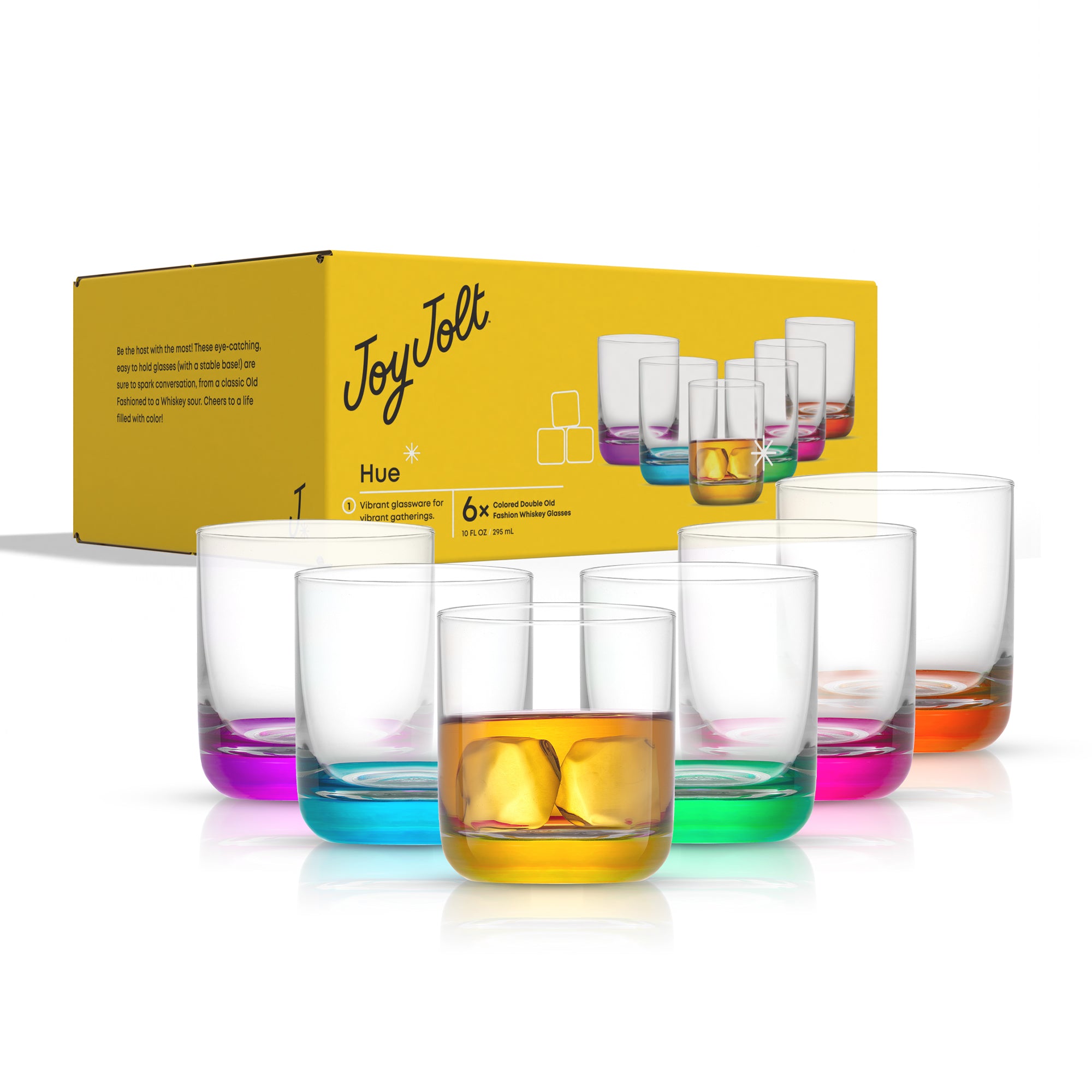 JoyJolt Hue Verres Whisky Old Fashioned 30 cl Lot 6