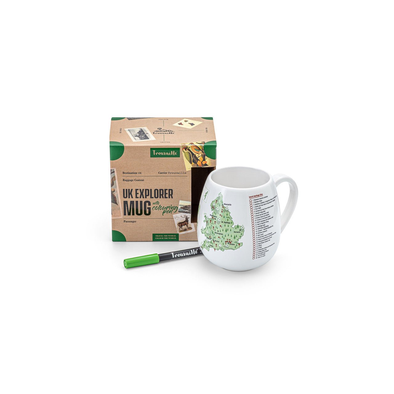Trouvaille Global UK Explorer mug à colorier sites et parcs