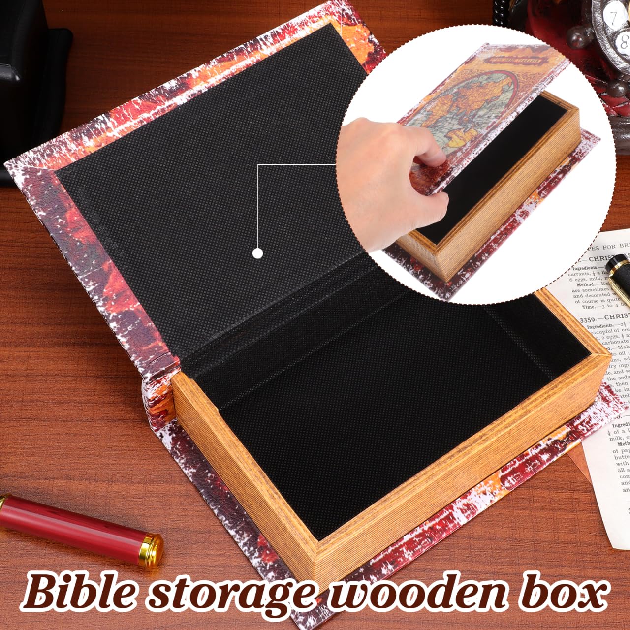 Alipis boîte faux livre vintage secret 19 cm