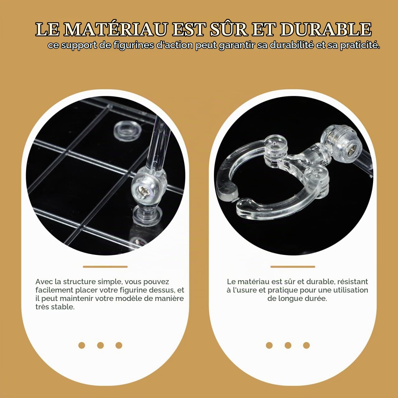 Alipis support figurine plastique réglable lot de 4 transparent