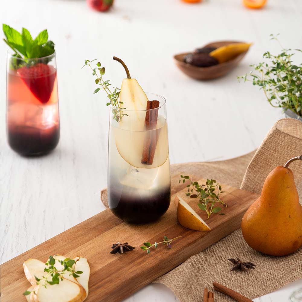 JoyJolt Black Swan Highball verre long drink lot 4 cristal