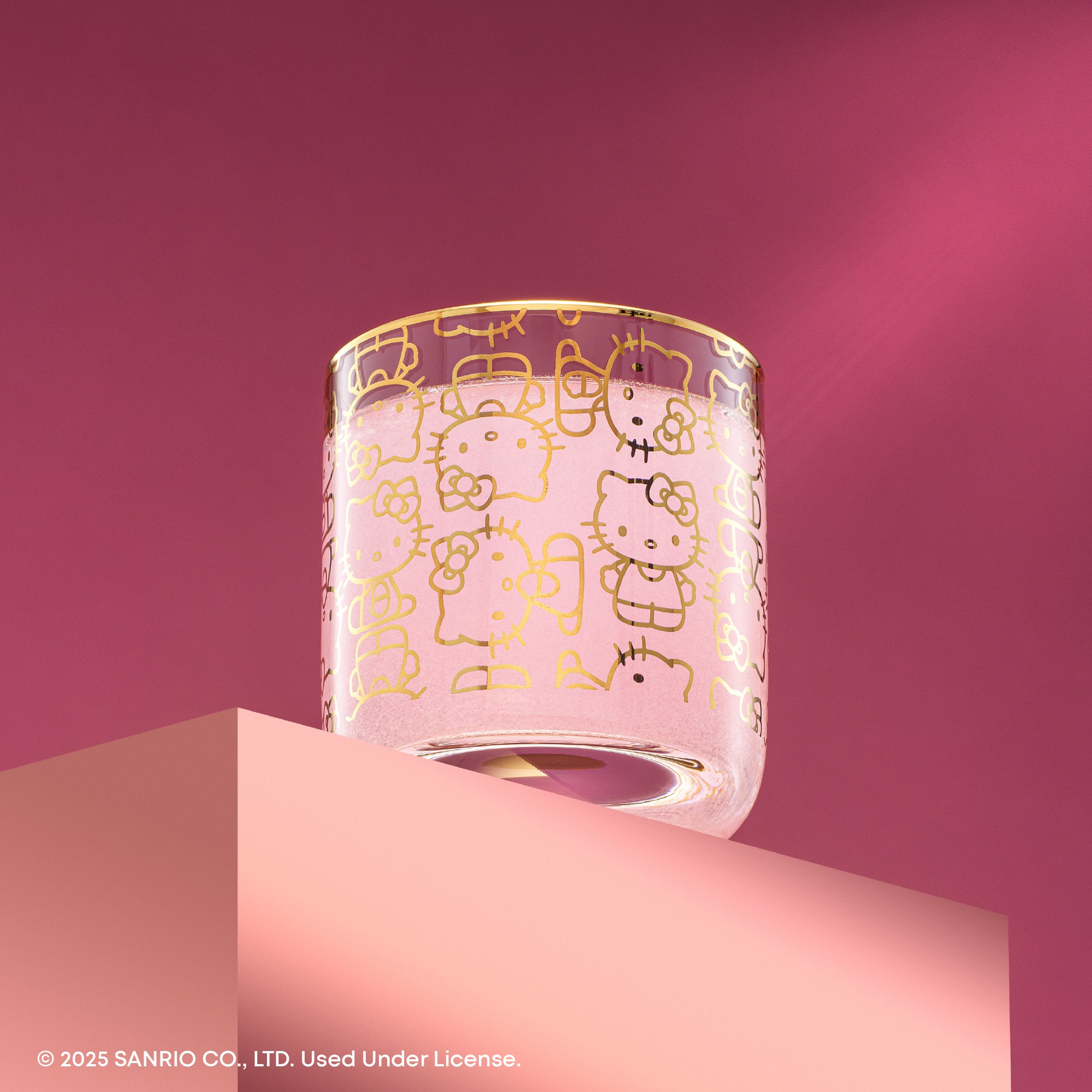 JoyJolt Hello Kitty Charmed verres courts 30 cl lot 2 doré