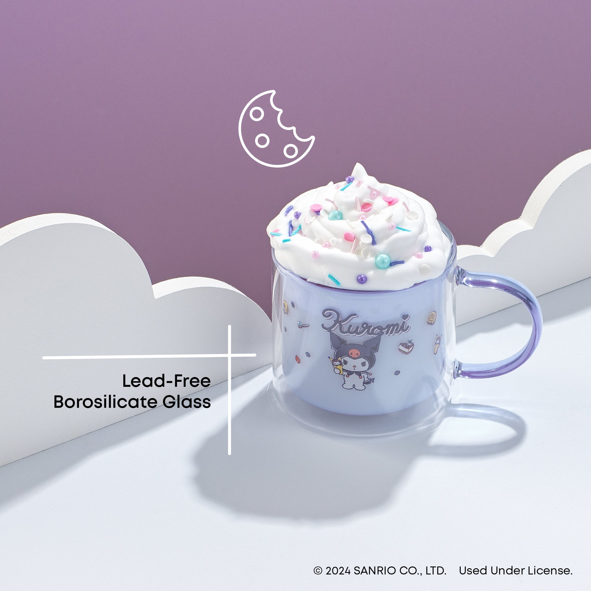 JoyJolt Sanrio Kuromi mug double paroi café 40 cl