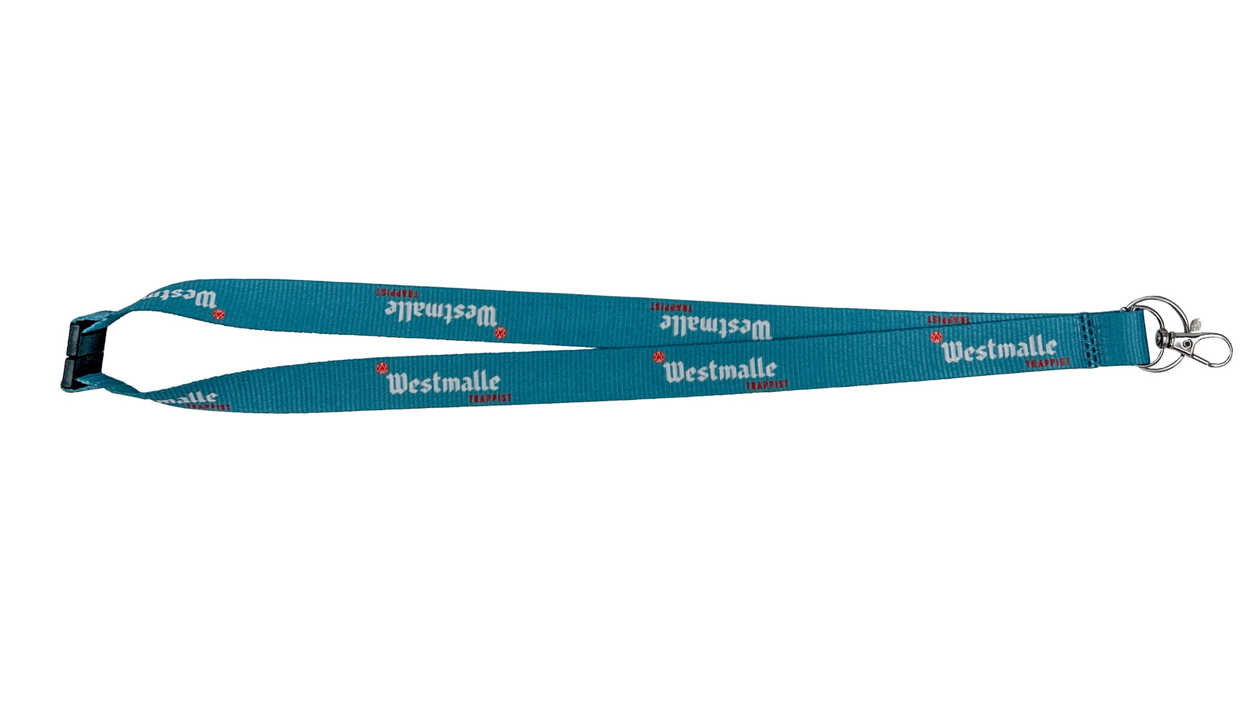 Westmalle lanyard tour de cou satin bleu 90 cm