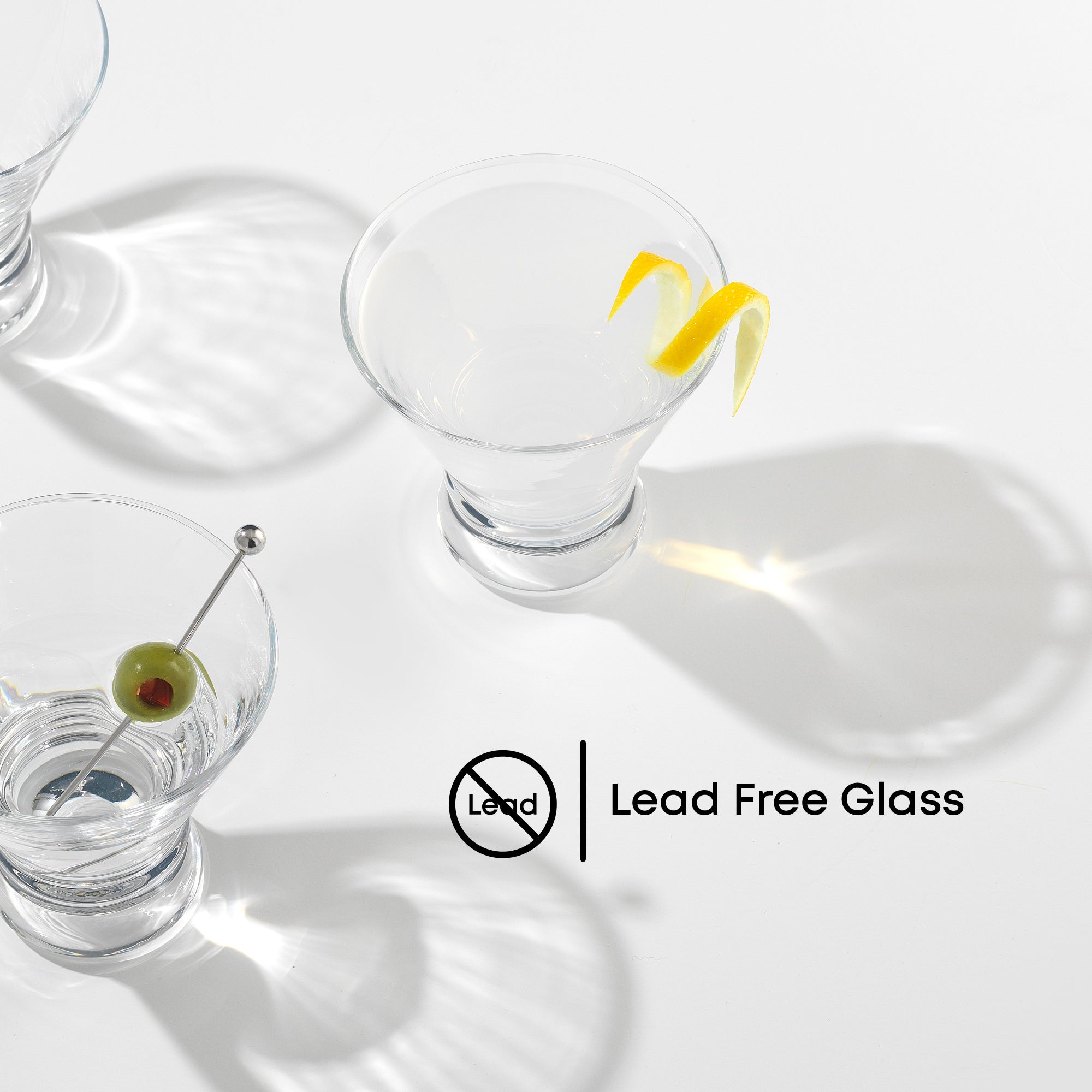 JoyJolt Afina verres à martini lot de 4 25 cl sans pied