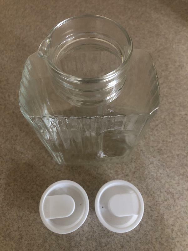 JoyJolt carafe en verre 1,18 L 40 oz avec couvercles