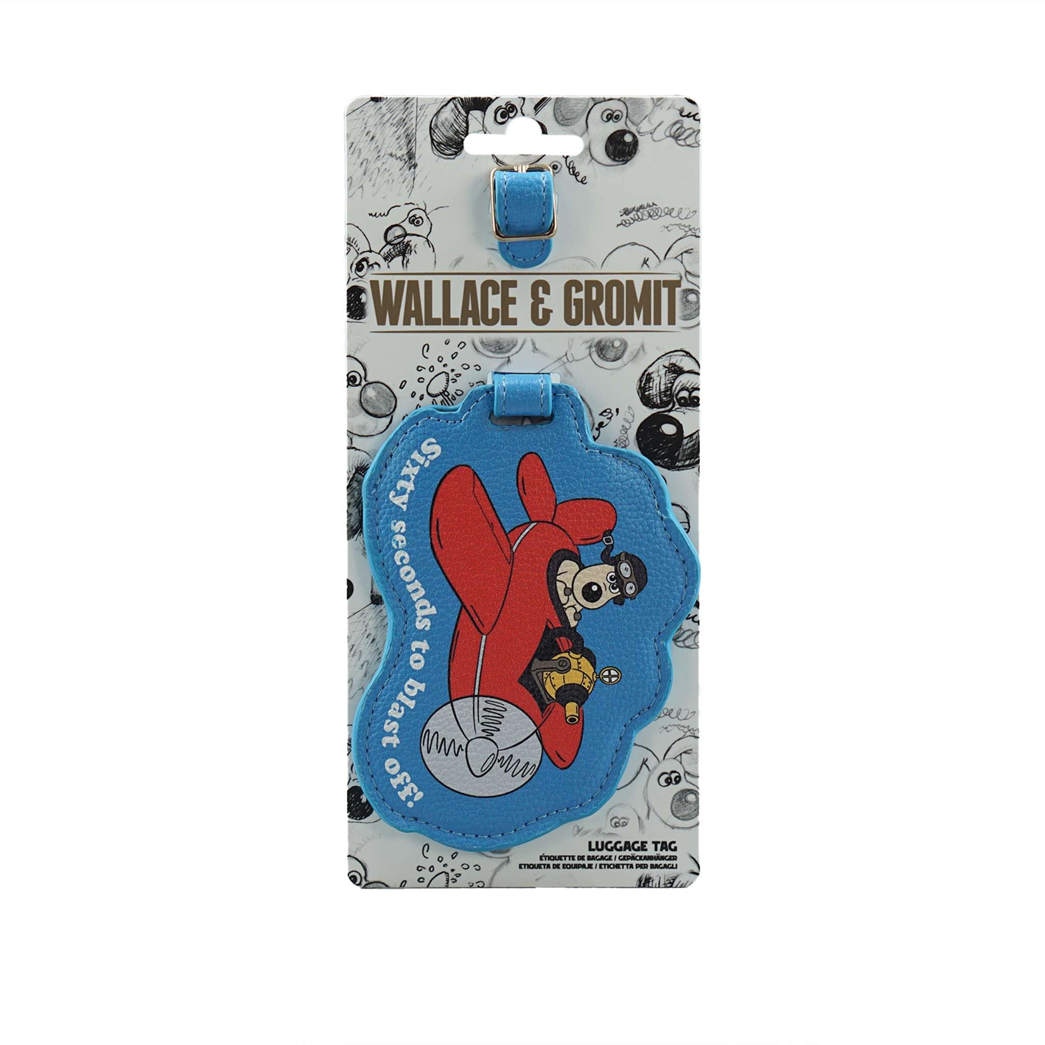 HMB Wallace & Gromit Gromit étiquette bagage bleue