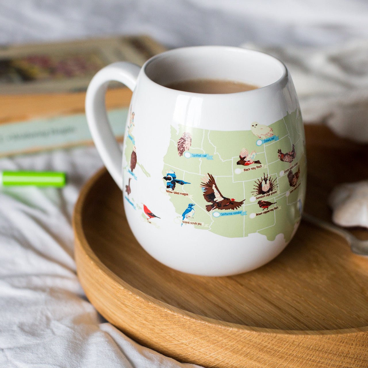 Trouvaille Global US Birder's Checklist mug oiseaux USA