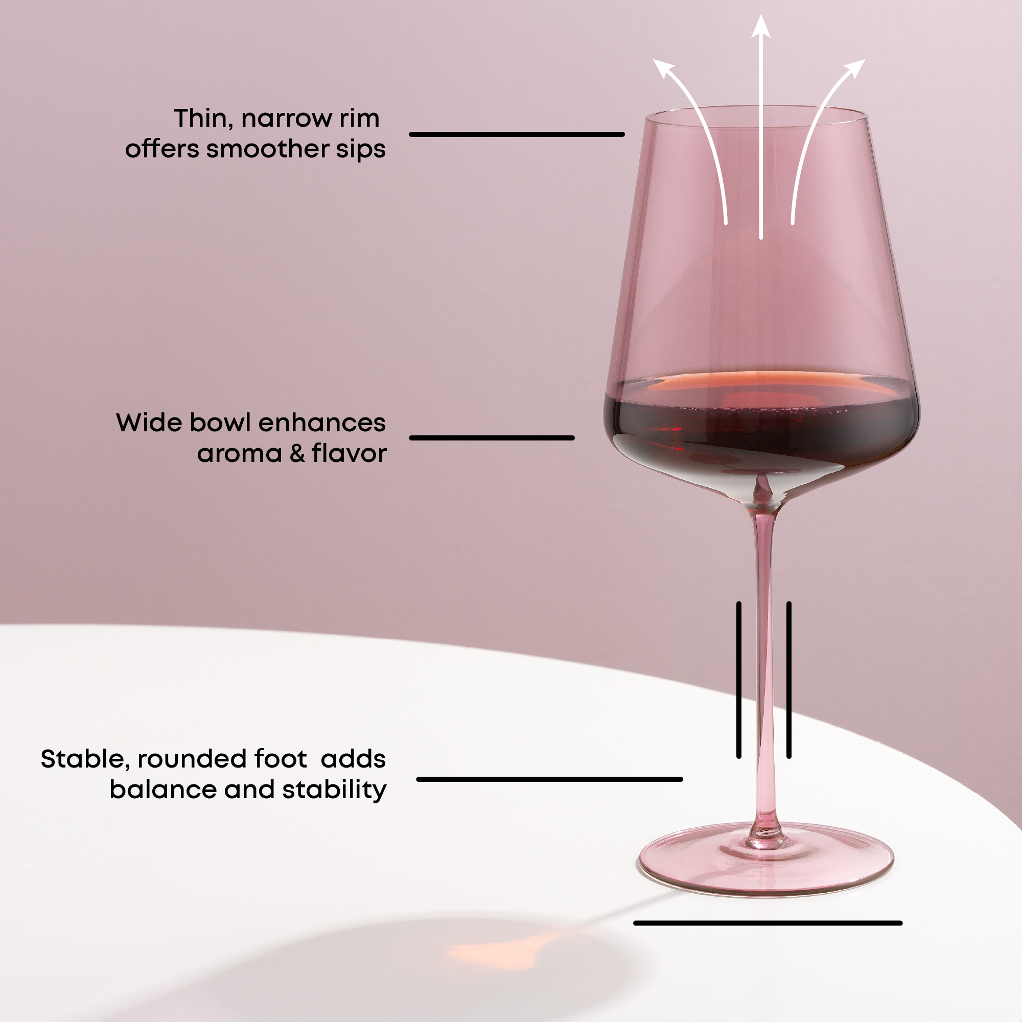 JoyJolt Sidney Blush verres vin champagne 16 pièces