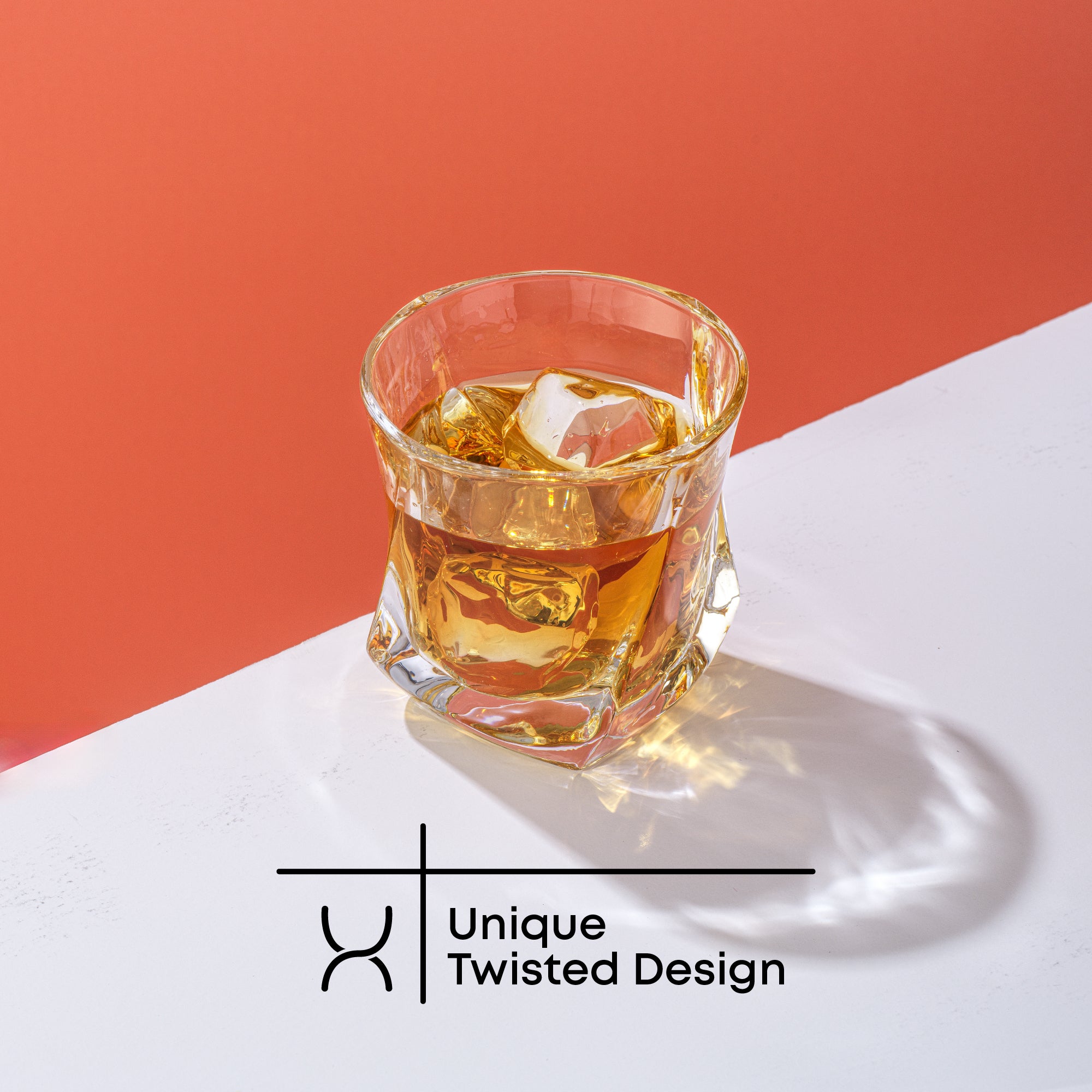 JoyJolt Aurora verres à whisky lot de 2 22 cl torsadé