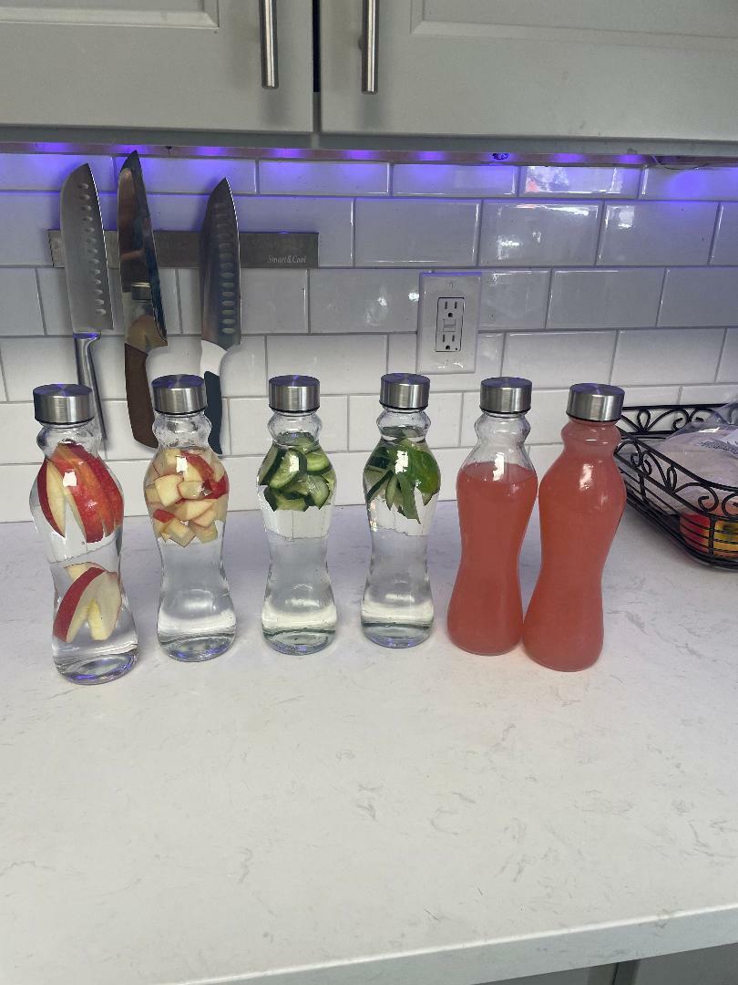 JoyJolt Spring Bouteille verre 52 cl lot 6 inox