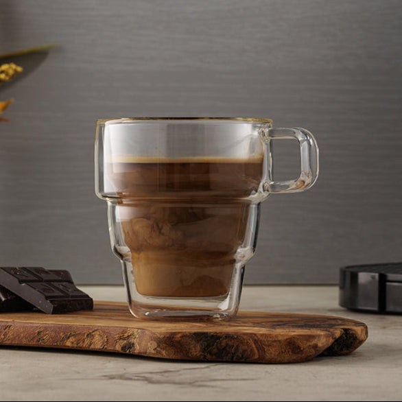 JoyJolt Pila mug verre double paroi 30 cl lot de 2 anse