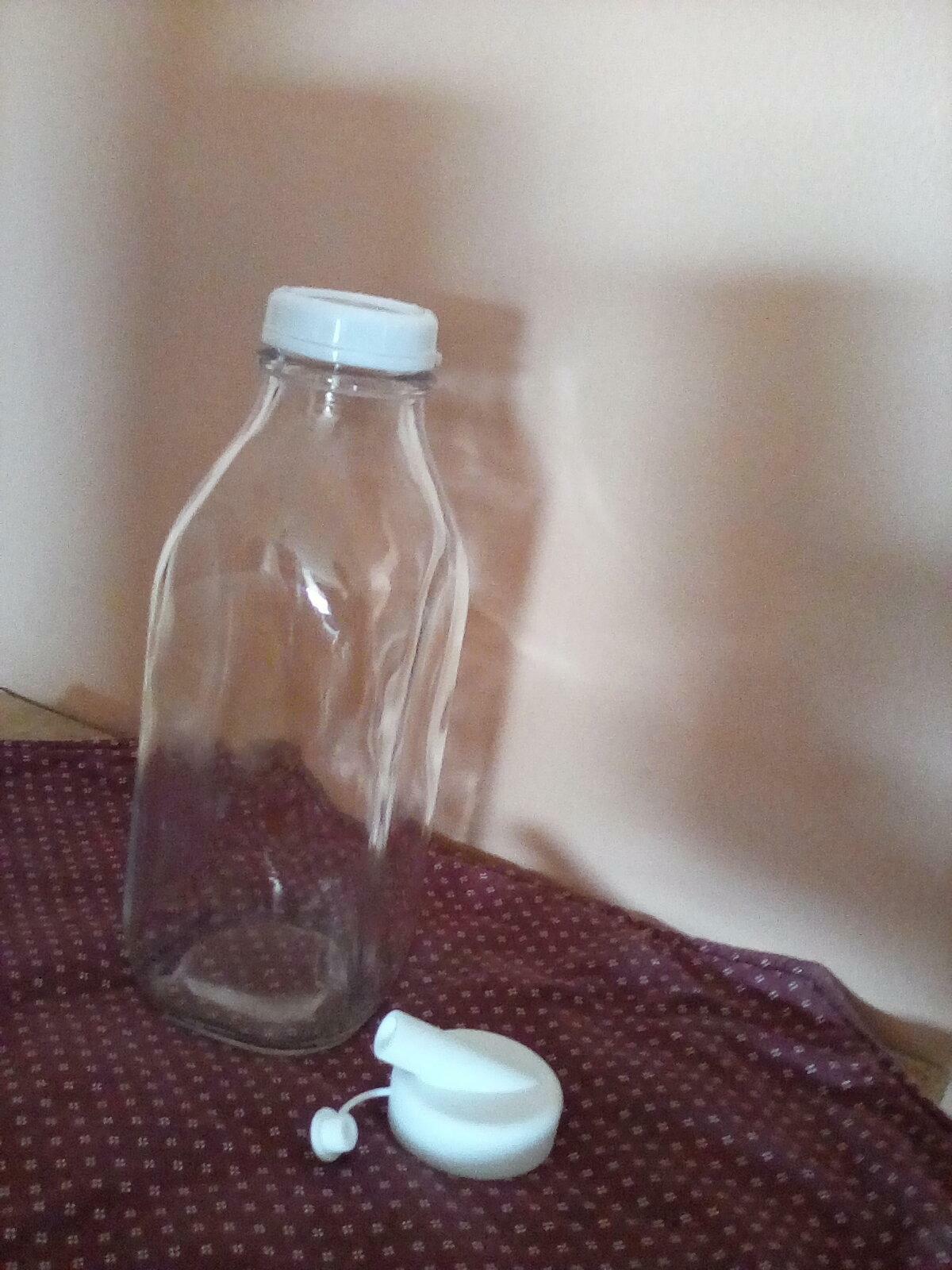 JoyJolt bouteille lait verre 96 cl lot 3 avec bec verseur